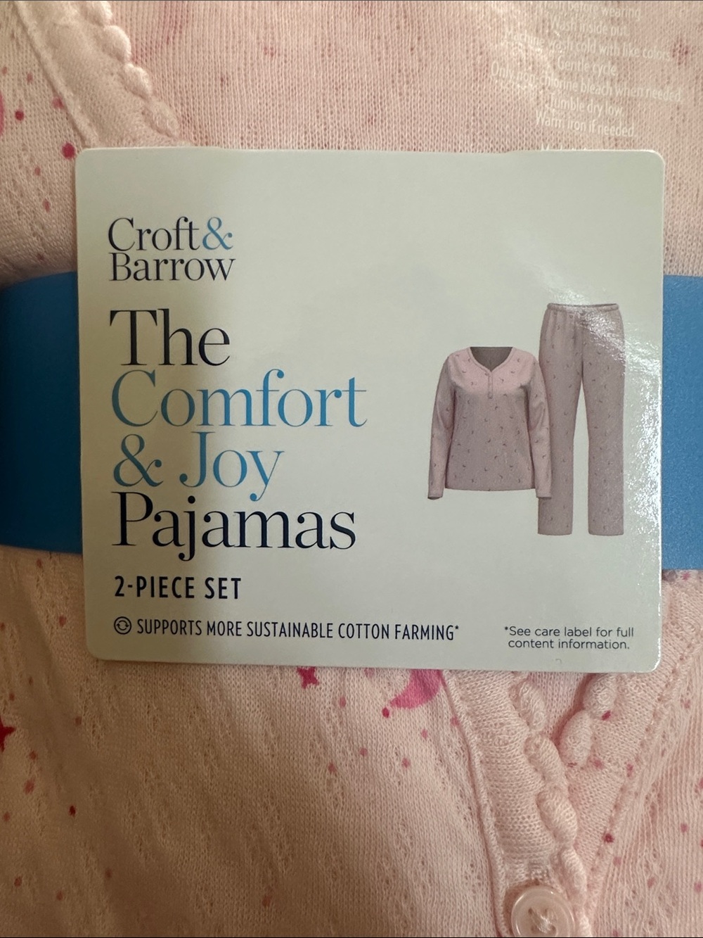 croft & barrow Pink Moon & Star Two-Piece Pajama Set - Picture 2 of 6